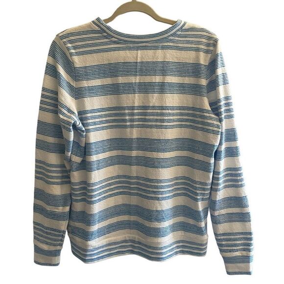 Southern Tide Blue White Striped Cotton Striped Lana Top Sweatshirt Size Medium - Picture 5 of 6